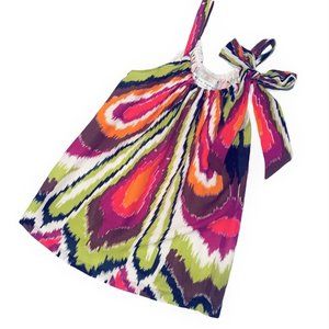 Trina Turk • Colorful Silk Halter Top w/ Bow